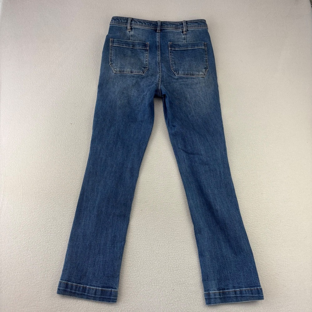 OAT New York High Rise Jeans Women 25 Blue Denim Straight Leg Stretch Workwear - Picture 9 of 10